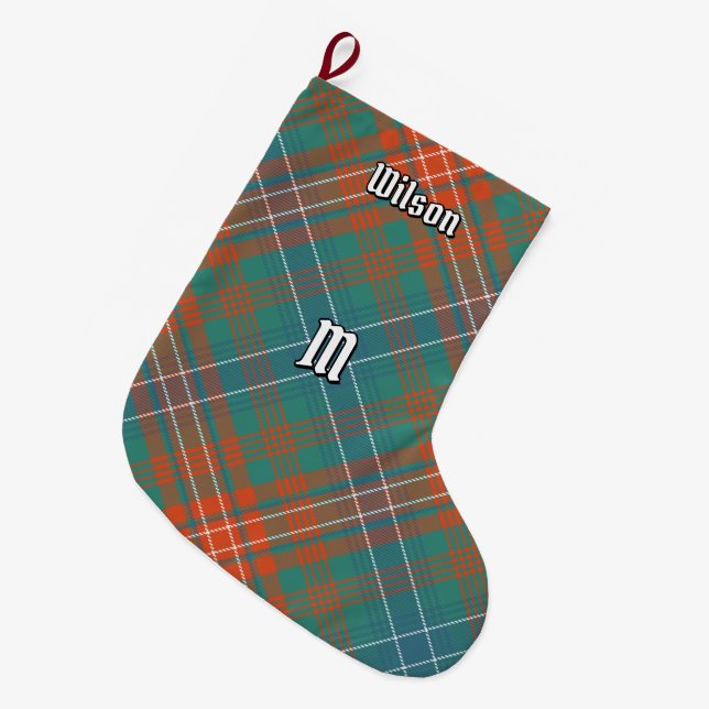 Clan Wilson Ancient Tartan Large Christmas Stocking (Front (Hanging))
