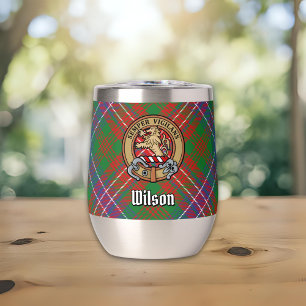 Clan Wilson Crest over Modern Tartan