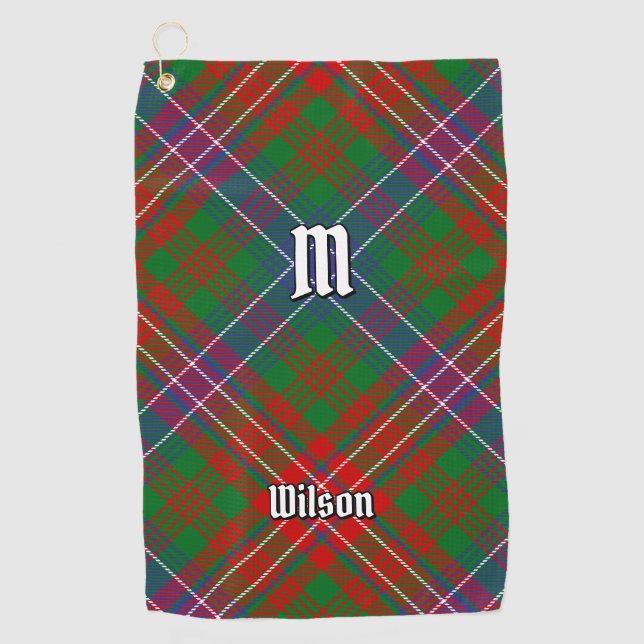 Clan Wilson Modern Tartan Golf Towel (Front)
