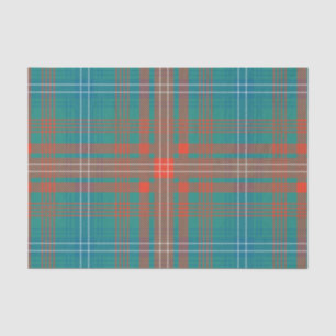 Clan Wilson Orange Turquoise Plaid Check Tartan  Tissue Paper