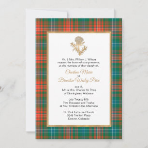 Clan Wilson Plaid Thistle Faire-part de mariage