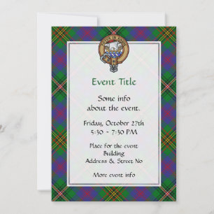 Clan Wood Crest over Tartan Invitation