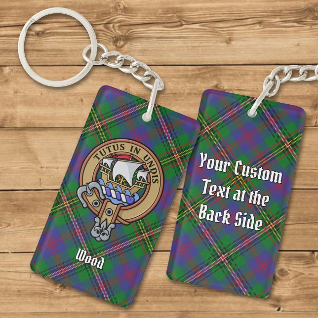 Clan Wood Crest over Tartan Keychain (Creator Uploaded)