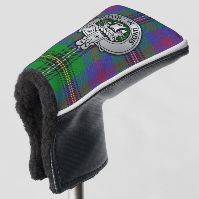 Clan Wood Crest & Tartan Golf Head Cover (3/4 Front)