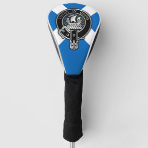 Clan Wood Crest & Tartan on Saltire Golf Head Cover
