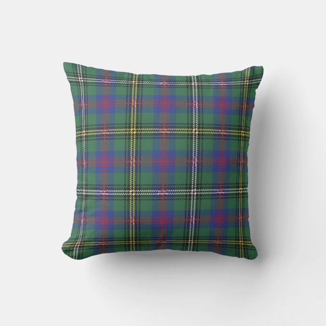 Clan Wood Tartan Plaid Scottish Kilt Pattern Throw Pillow (Front)