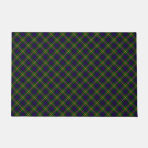 Clanranald tartan blue green plaid doormat
