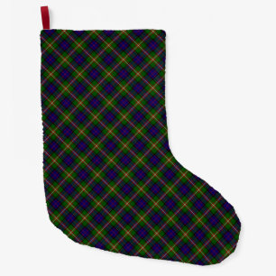 Clanranald tartan blue green plaid large christmas stocking