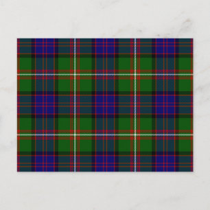 Clanranald tartan blue green plaid postcard
