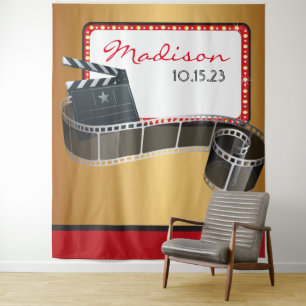 CLAPBOARD FILMSTRIP MOVIE Photo-Op BACKDROP Tapestry
