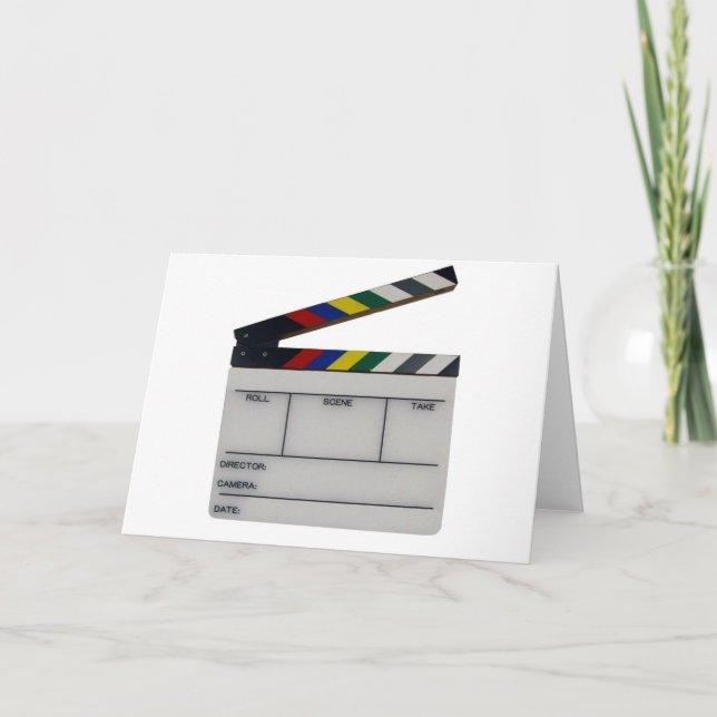 Clapboard movie filmmaker slate card (Front)