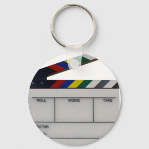 Clapboard movie filmmaker slate keychain