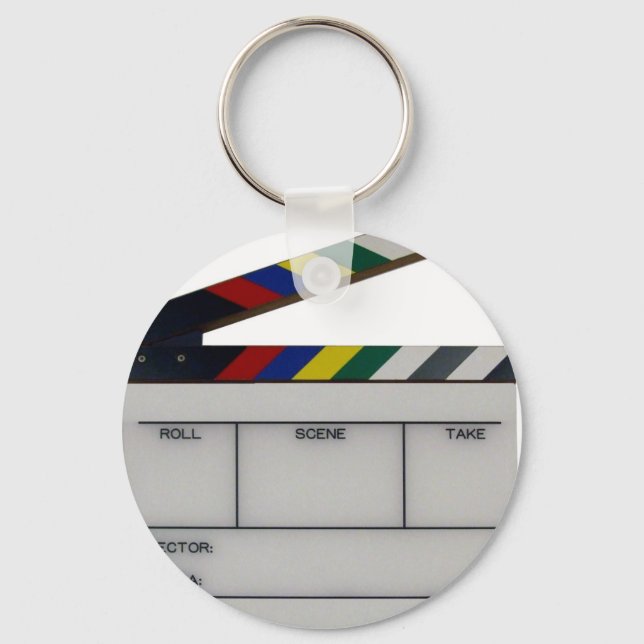 Clapboard movie filmmaker slate keychain (Front)