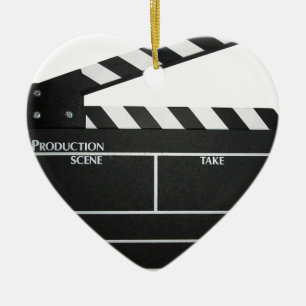 Clapboard movie slate clapper film ceramic ornament
