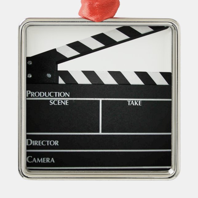 Clapboard movie slate clapper film metal ornament (Front)