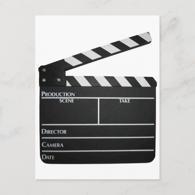 Clapboard movie slate clapper film postcard (Front)