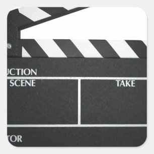 Clapboard movie slate clapper film square sticker