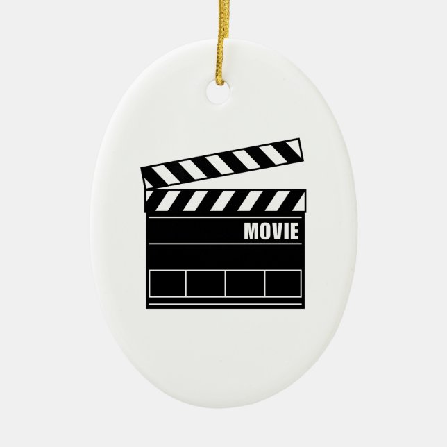 Clapper Board Ceramic Ornament (Front)