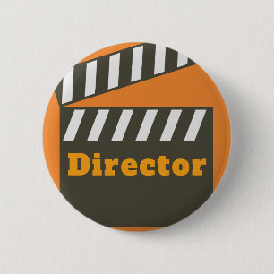 Clapper Board Director 2 Inch Round Button