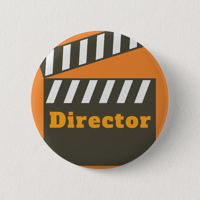 Clapper Board Director 2 Inch Round Button (Front)
