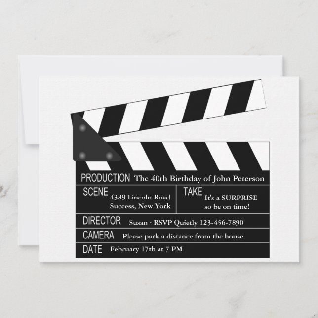 Clapper Board Invitation (Front)