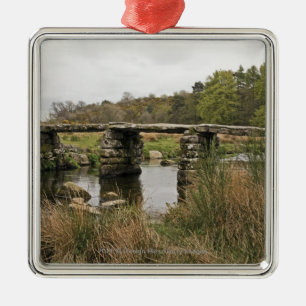 Clapper Bridge In Dartmoor National Park Metal Ornament
