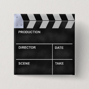clapperboard cinema 2 inch square button