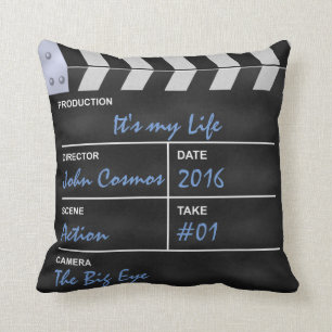 Clapperboard cinema "It's my Life" Throw Pillow