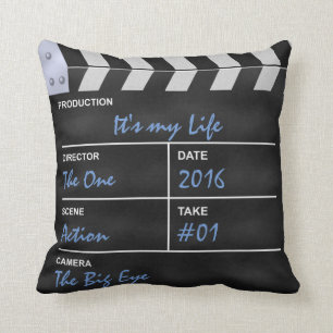 Clapperboard cinema "It's my Life" Throw Pillow