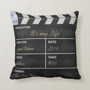 Clapperboard cinema "It's my Life" Throw Pillow