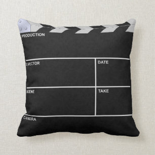 clapperboard cinema throw pillow