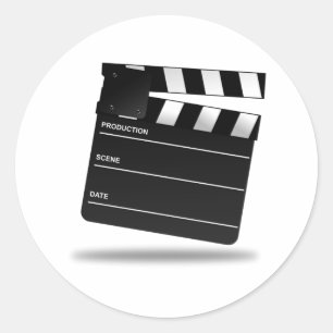 Clapperboard Classic Round Sticker