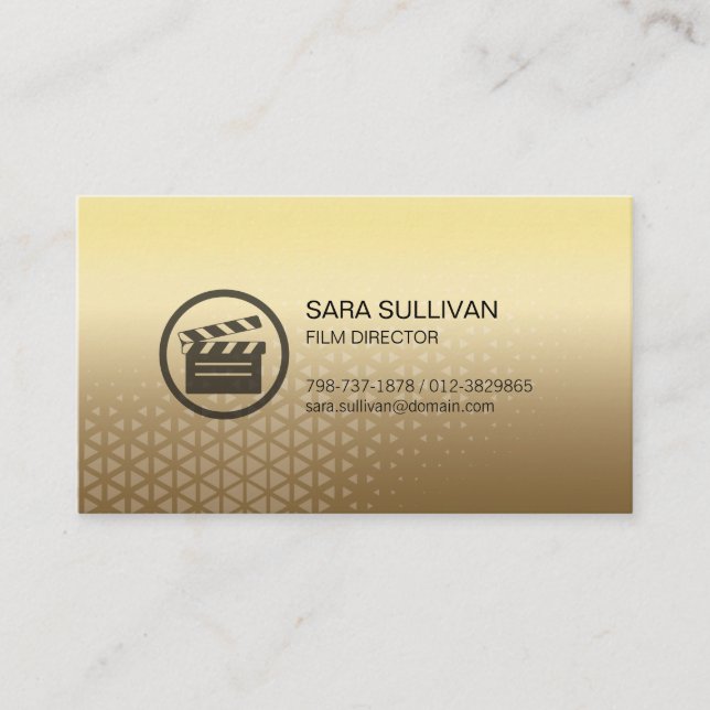 Clapperboard Icon Film Director Visual Arts Business Card (Front)