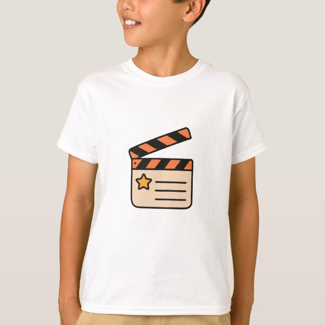 Clapperboard Movie Lover Graphic Tee (Front)