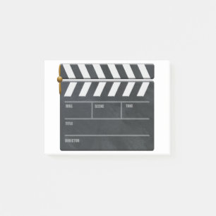 Clapperboard with copy space for personalisation. post-it notes