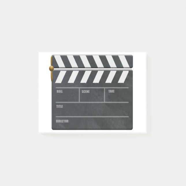 Clapperboard with copy space for personalization. post-it notes (Front)