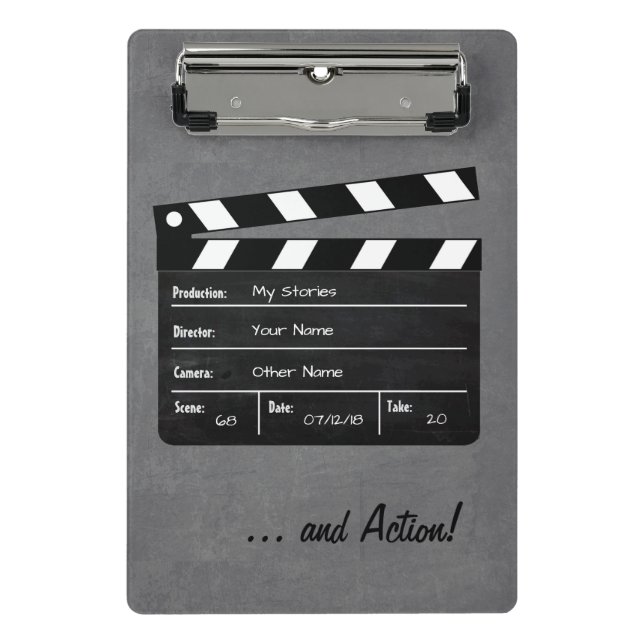 Clapperboard with Your Text!  Mini Clipboard (Front)