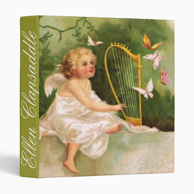 Clapsaddle: Angel Playing Harp Binder (Front/Spine)