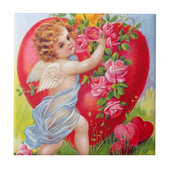 Clapsaddle: Cherub of Love Tile (Front)