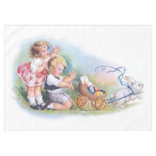 Clapsaddle: Children Playing with Bunny Tablecloth