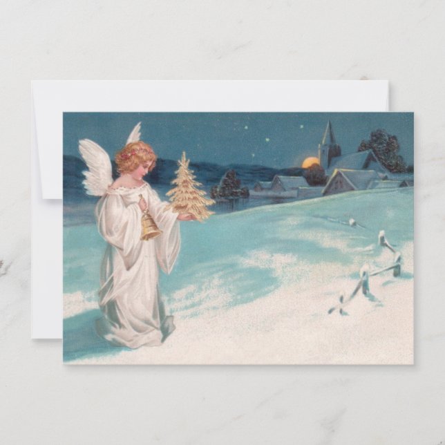 Clapsaddle: Christmas Angel with Bell Holiday Card (Front)