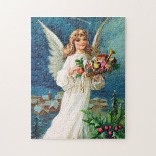 Clapsaddle: Christmas Angel with Toys Jigsaw Puzzle