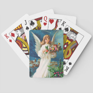 Clapsaddle: Christmas Angel with Toys Playing Cards