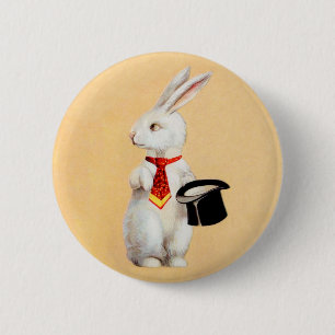 Clapsaddle: Easter Bunny with Tie 2 Inch Round Button