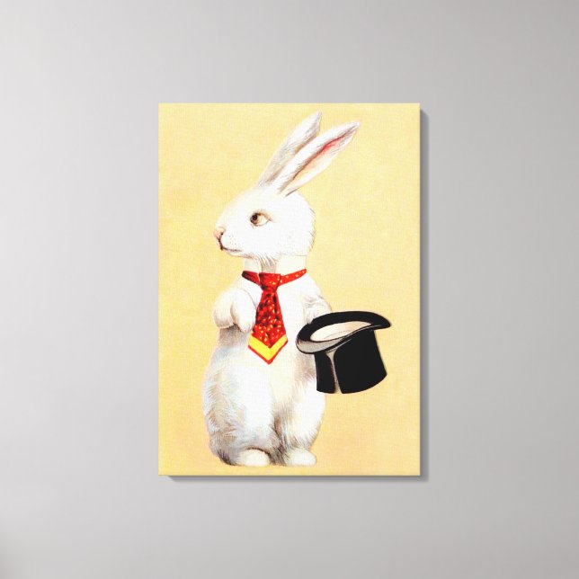 Clapsaddle: Easter Bunny with Tie Canvas Print (Front)