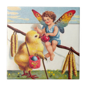 Clapsaddle: Easter Fairy with Chicken Tile
