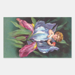 Clapsaddle: Flower Cherub Iris Sticker