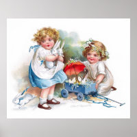 Clapsaddle: Girls Playing with Bunnies