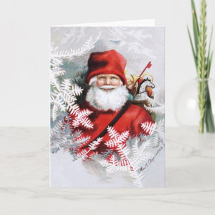 Clapsaddle: Santa Claus with Toys and Fir Twigs Holiday Card