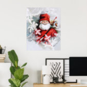 Clapsaddle: Santa Claus with Toys and Fir Twigs Poster (Home Office)